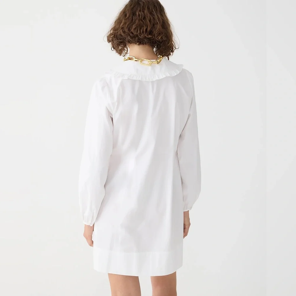 J.Crew Ruffle-collar mini shirtdress in cotton poplin BS809